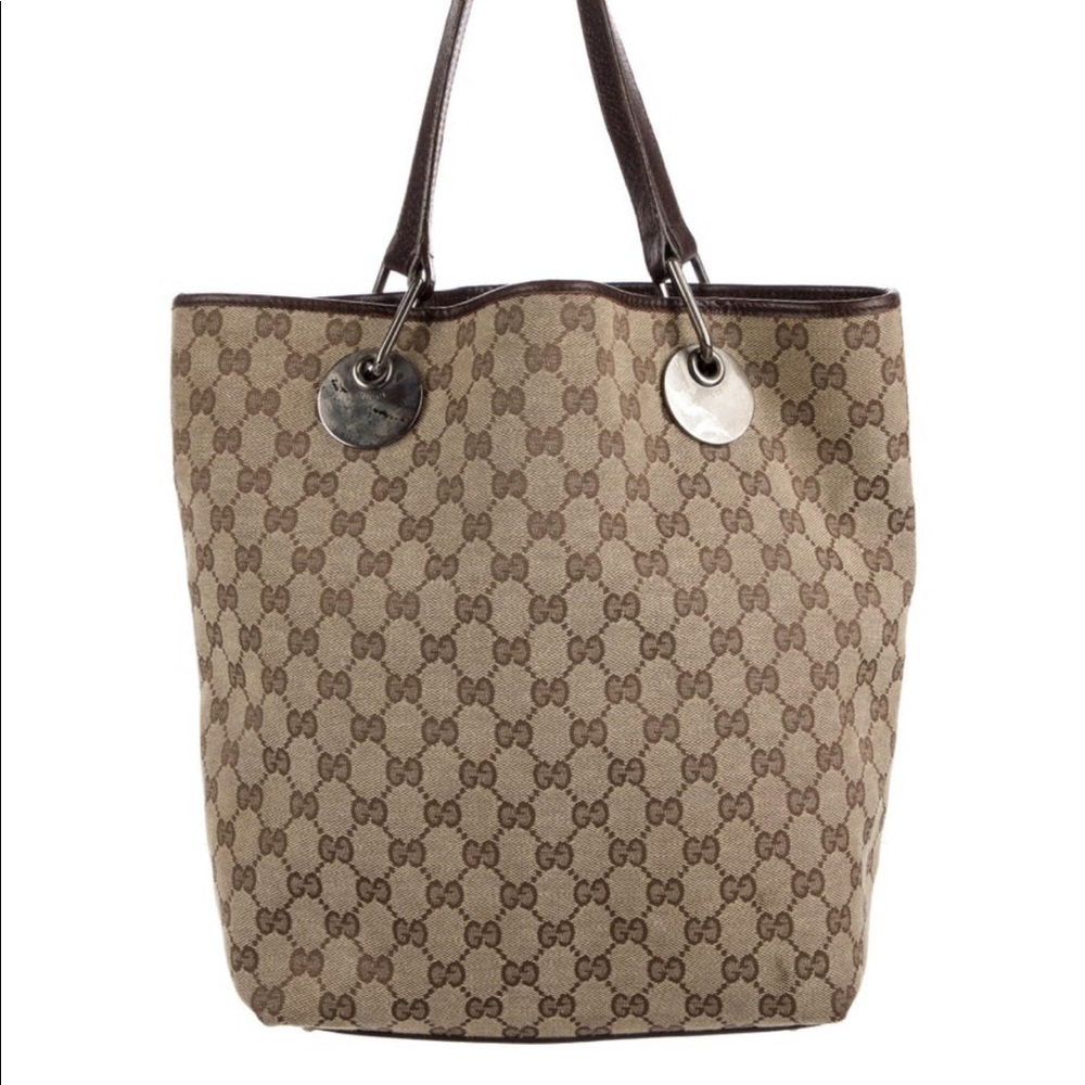 Large Gucci Canvas Eclipse Tote - image 4